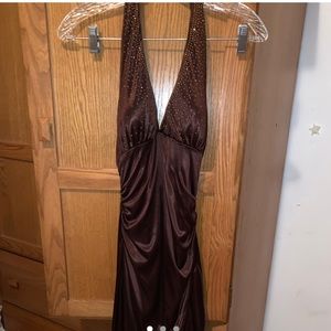 BROWN SPARKLY V-NECK DRESS 🤎🤩💫✨
